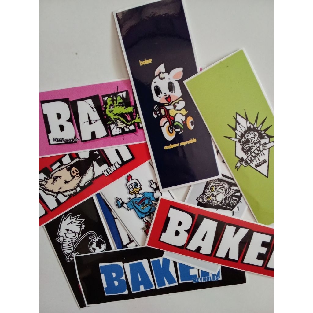 Sticker Vinyl BAKER Skateboard untuk Deck Fingerboard Tech deck