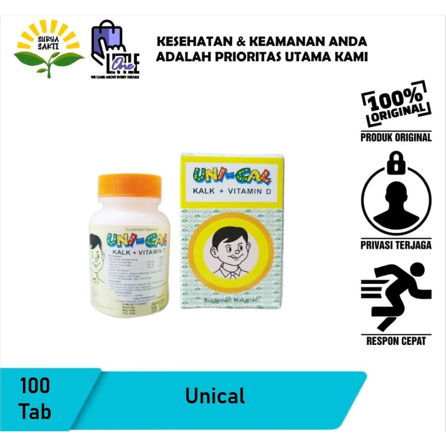 Unical Vitamin Tulang Kalsium Anak Dan Dewasa Untuk Tulang Dan Gigi