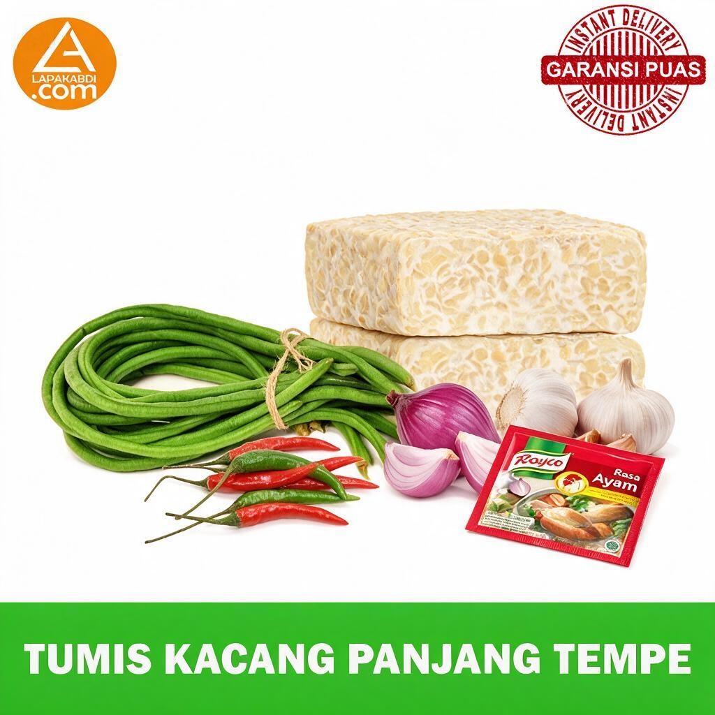 Paket Sayur Tumis Kacang Panjang Tempe Bahan Masak Siap Masak - Sayur Segar Cirebon