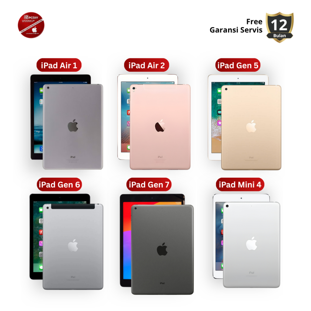 iPad Air 1, Air 2,Gen 5, Gen 6, Mini 4 Original Second INTER | WiFi Only | COD