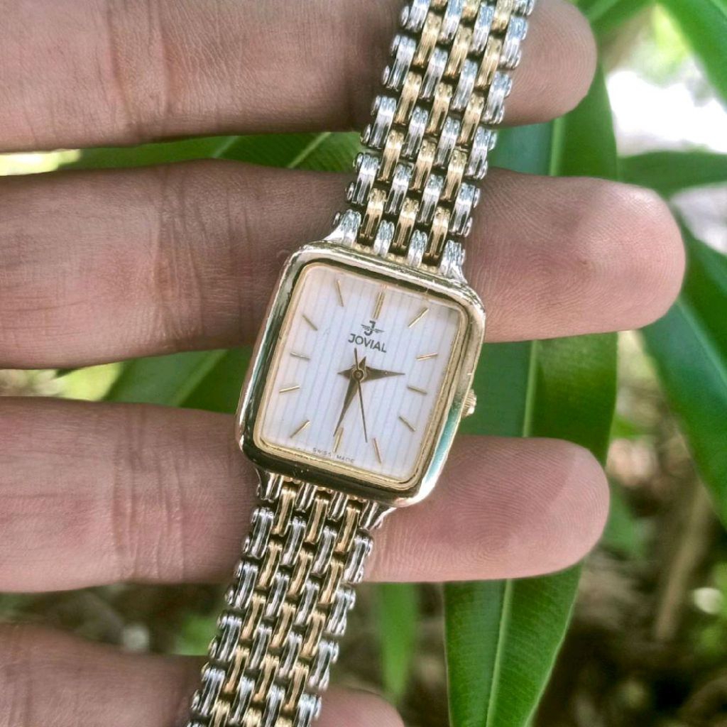 Jam Tangan Jovial Tank Two Tone Quartz Original Swiss Made