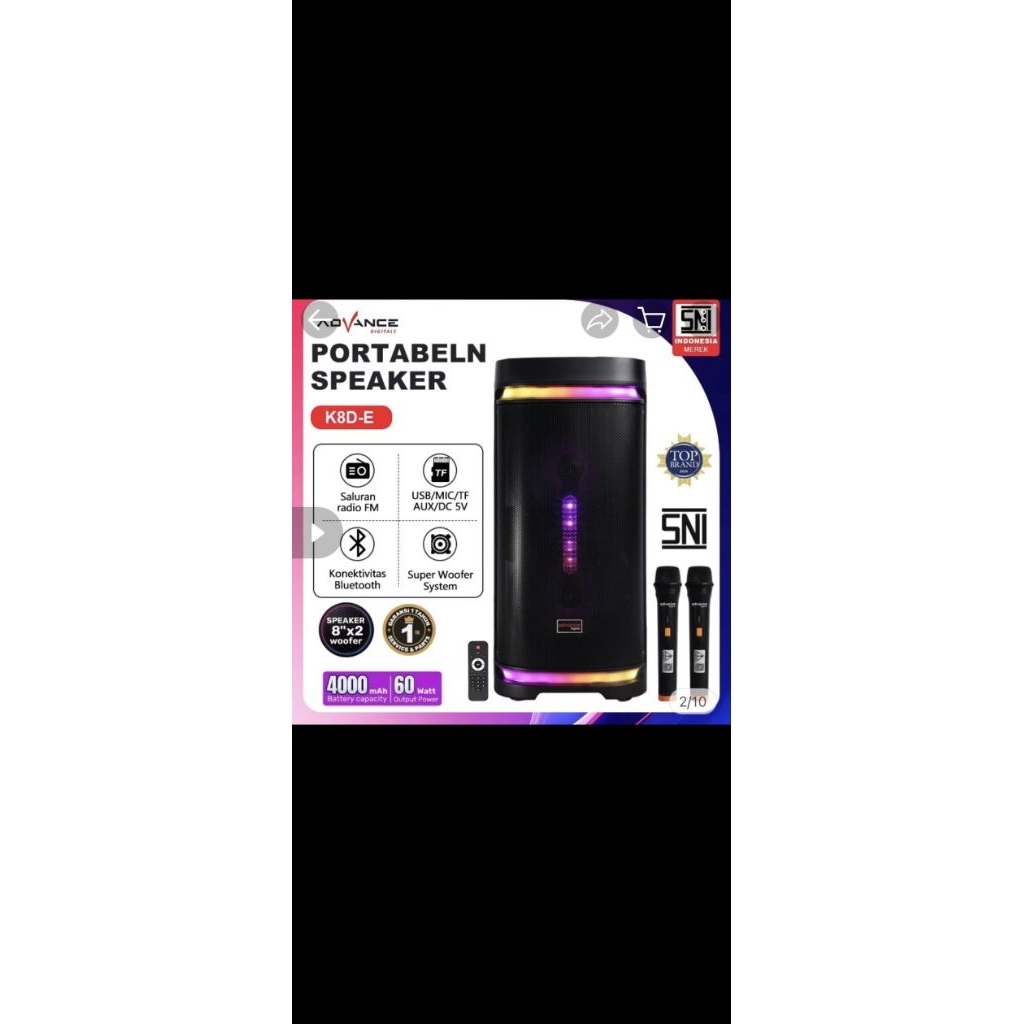 Speaker Advance K8DA K6D K8B K8D PORTABLE BLUETOOTH SUARA SUPER MANTAP BERGARANSI