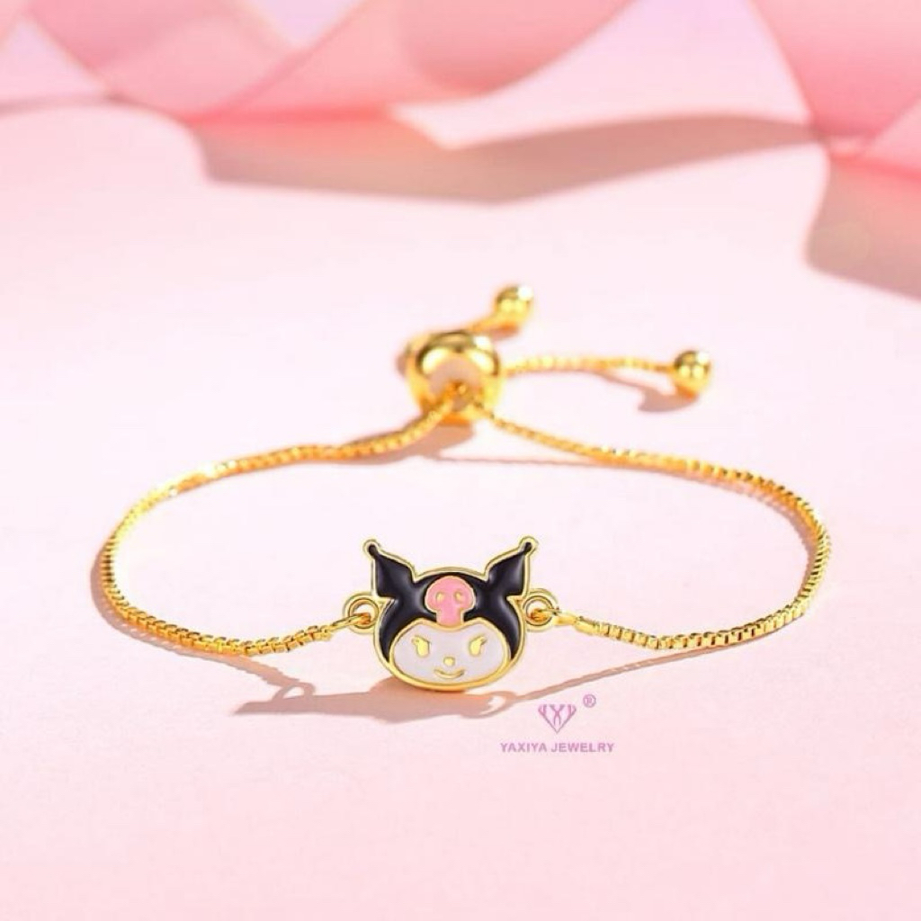 Gelang Serut Kuromi Anak Lapis emas Anti Karat