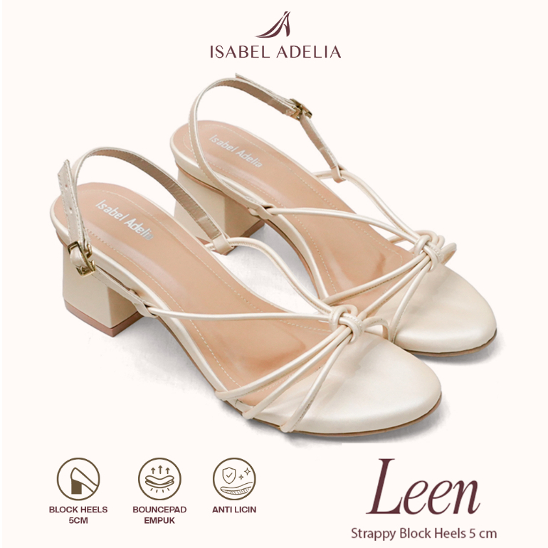 Isabel Adelia LEEN Sepatu Heels Tali Wanita 5cm Hak Tahu Comfy Kondangan Pesta Wisuda Kekinian