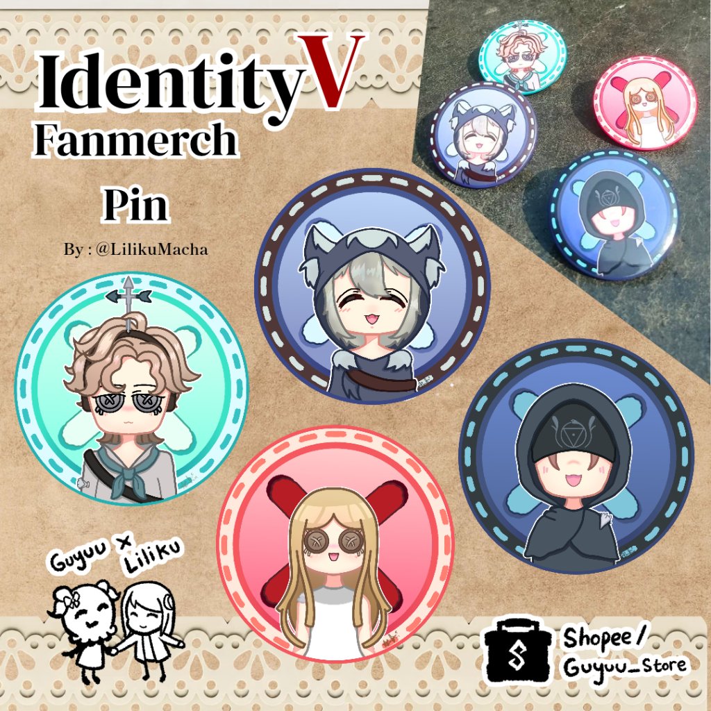 Identity V Fanmerch Glossy pin (Seer, Little Girl, Night Watch, Meteorologist)