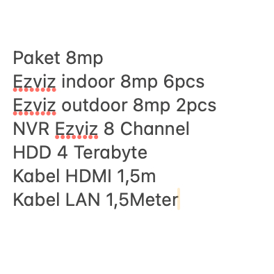 Paket CCTV Ezviz Custom 8 Kamera 8 Channel NVR