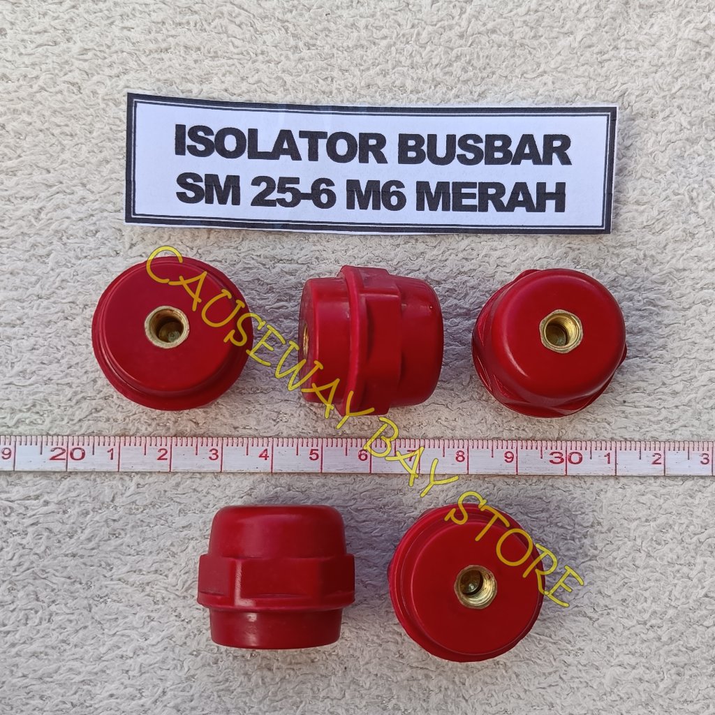 ISOLATOR BUSBAR SM 25-6 M6 MERAH FORT