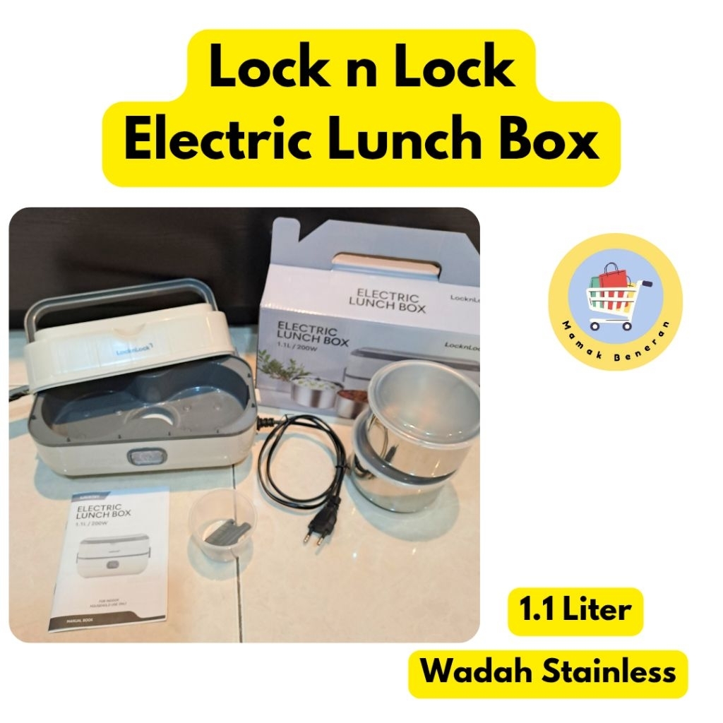 Preloved Lock N Lock Electric Lunch Box / Kotak Makan Bekal Elektrik wadah stainless 1.1 liter