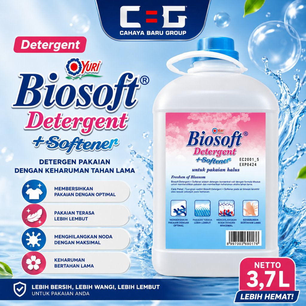 Yuri Biosoft Detergent + Softener 3,7 liter
