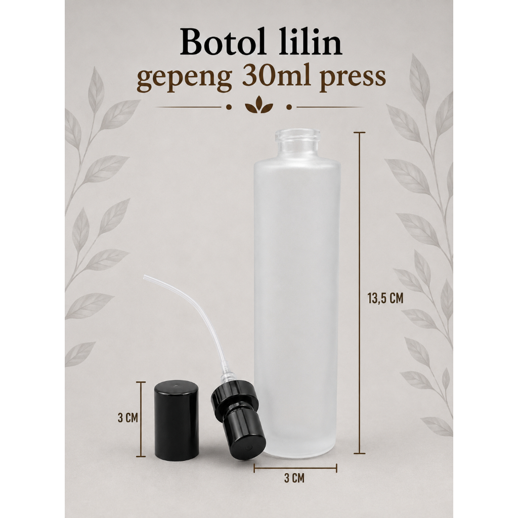 Botol parfum refil lilin gepeng 30 ml press /botol perfume terlaris
