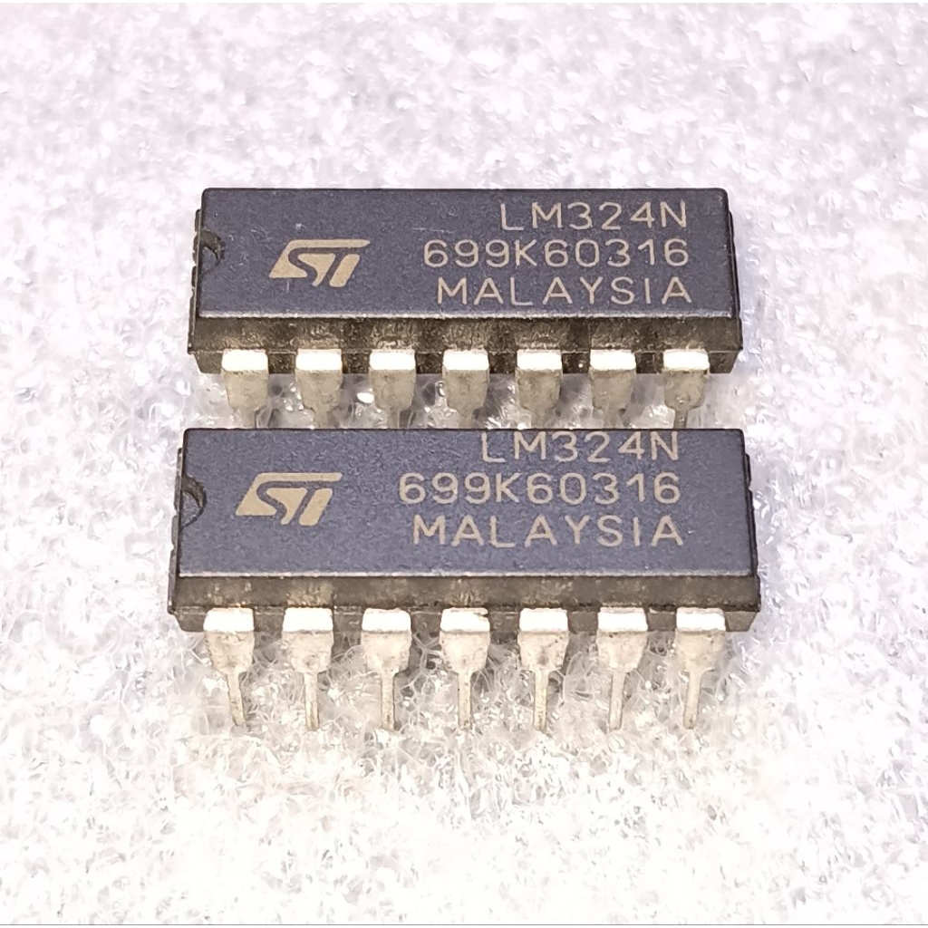 IC LM324N Quad Op-Amp Bipolar Input Original STMicroelectronics Malaysia NOS