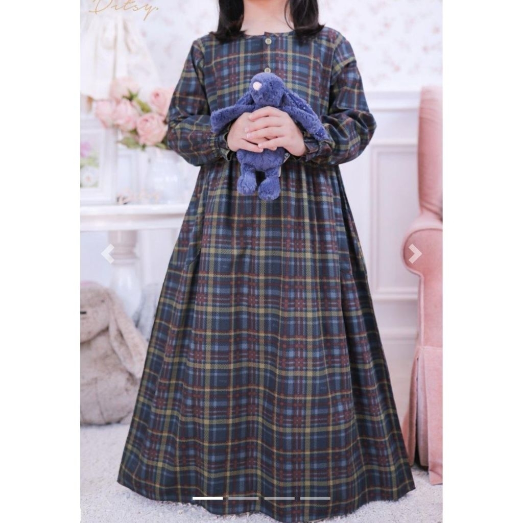 Ditsy Official - Little Nightgown Series - Little Rylo Navy - Gamis Anak Perempuan