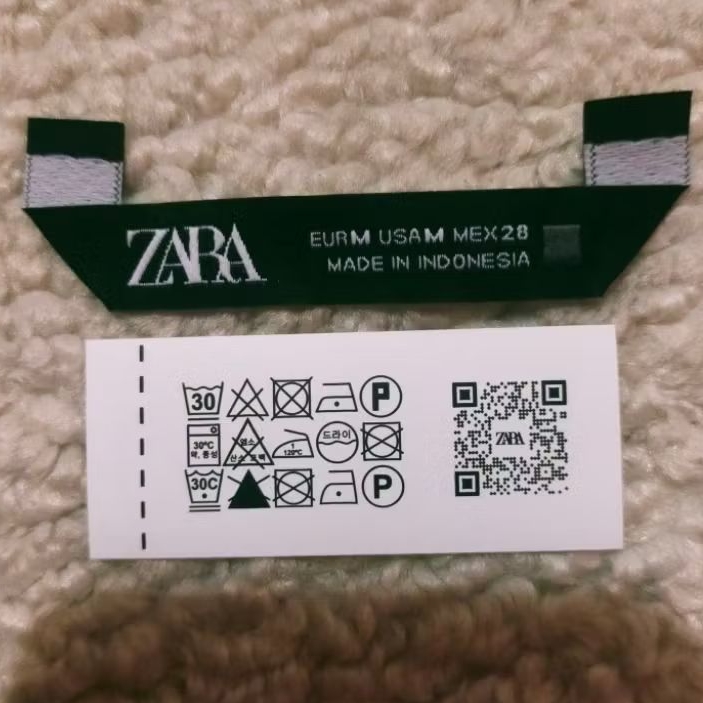tag zara size wash misc label set