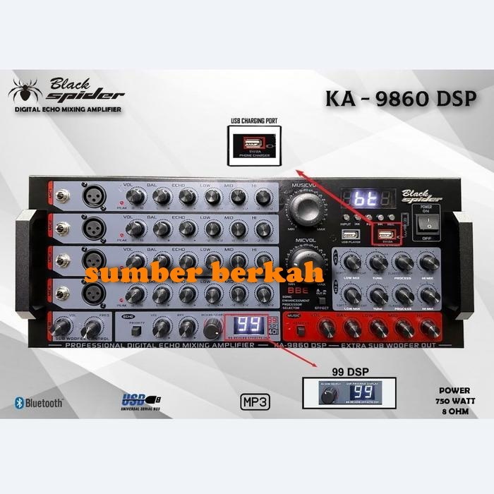 Amplifier Black spider KA 9860 dsp original amplifier Ka 9860dsp / amplifier black spider KA9860dsp