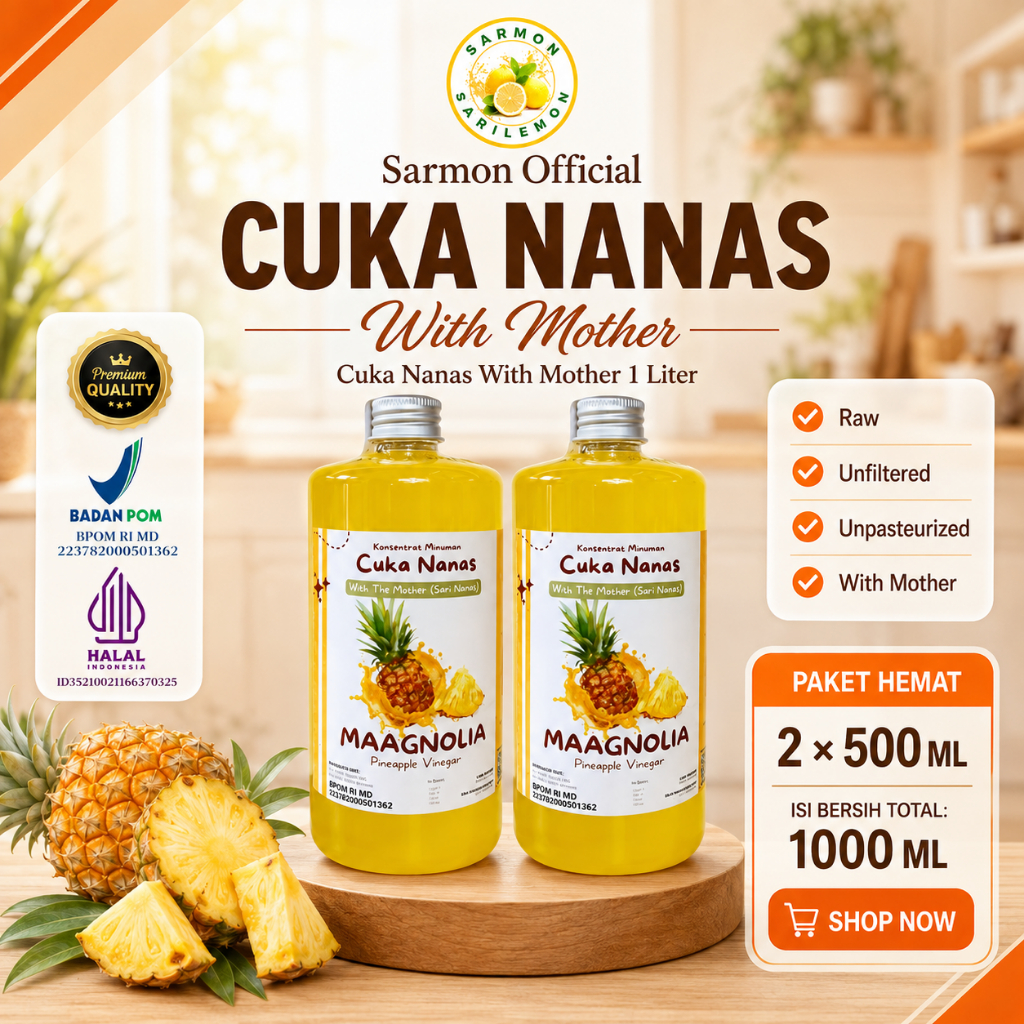 Maagnolia Cuka Nanas With Mother 1000 ML / 500 ML