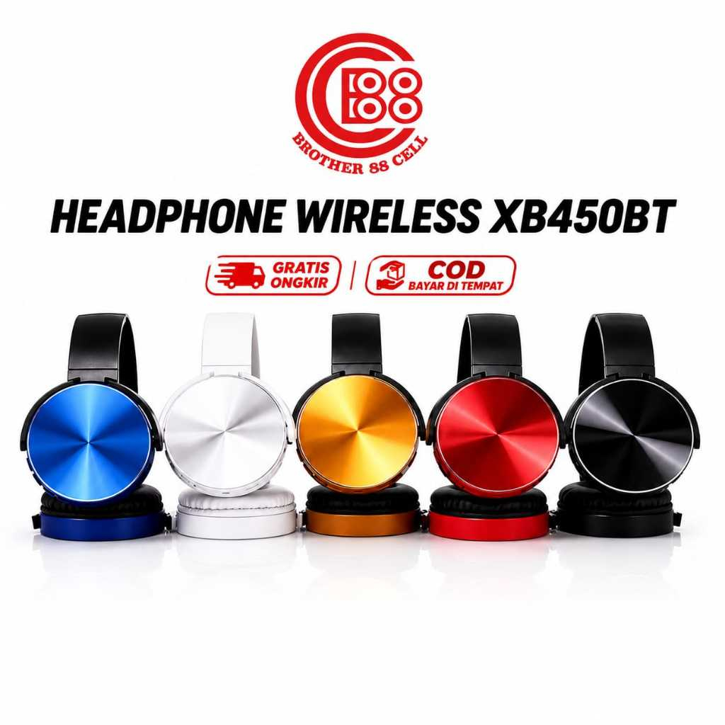 HEADSET HEADPHONE WIRELESS XB450BT EARPHONE BLUETOOTH EXTRA BASS