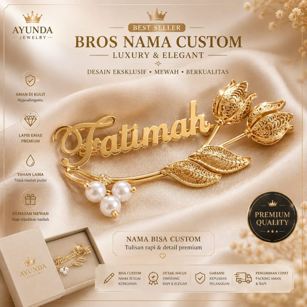 Bros Nama custom Bros wanita titanium