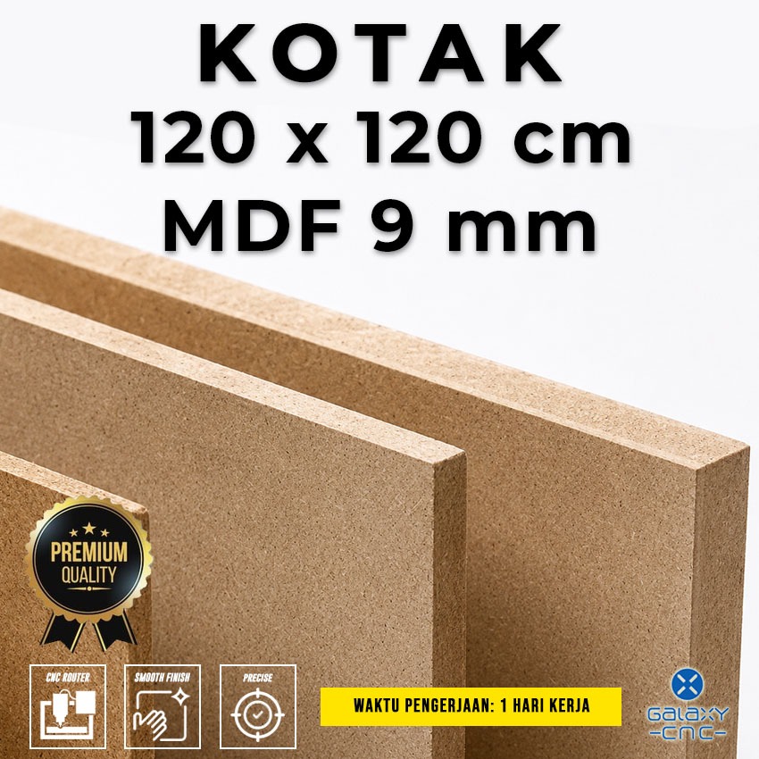Kotak 120 x 120 cm - MDF 9 mm - Papan lembaran kayu / Triplek
