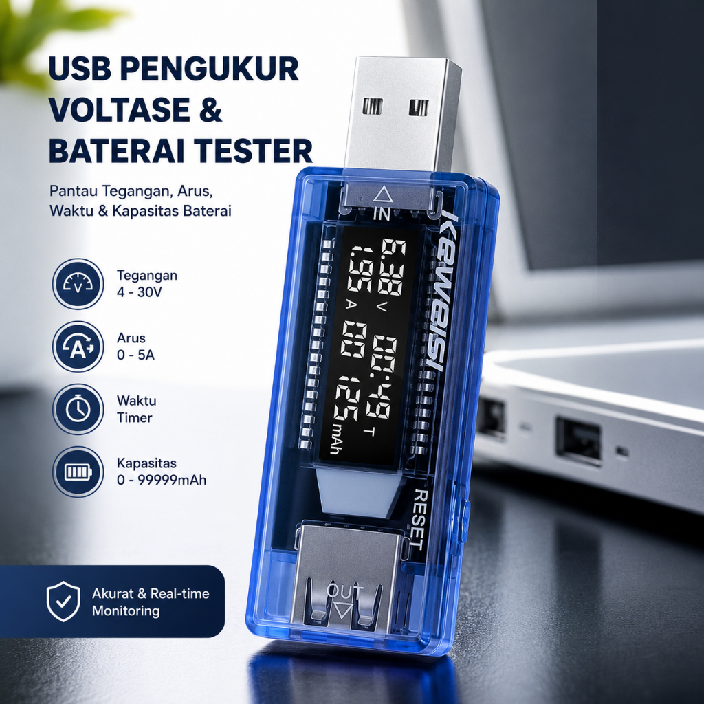 KEWEISI USB Detektor Pengukur Tegangan Voltase dan Baterai Tester - KWS-10VA/KWS-V20