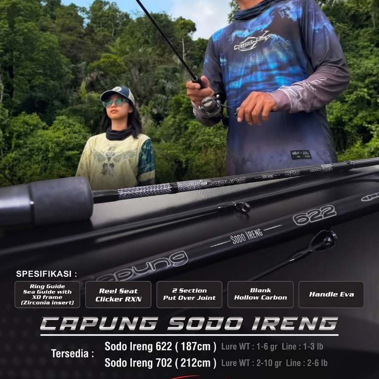 (KHUSUS KURIR GRAB/GOJEK SAJA) Rod Joran Pancing Relix Nusantara Capung Sodo Ireng 622 702