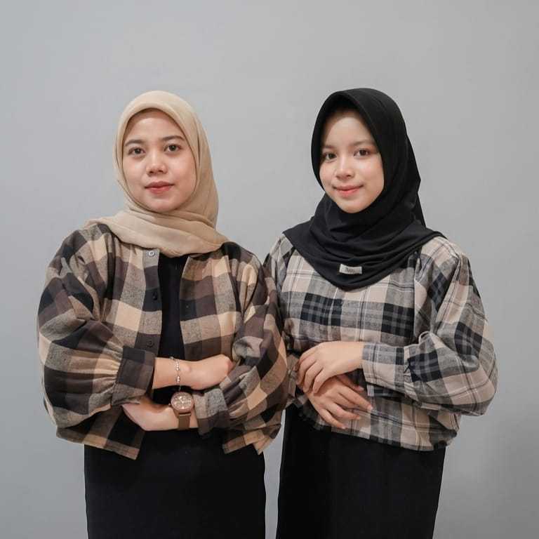 HAZELLA SET INNER KNIT + KEMEJA BATWING SETELAN WANITA RESLETING DEPAN DRESS BUSUI
