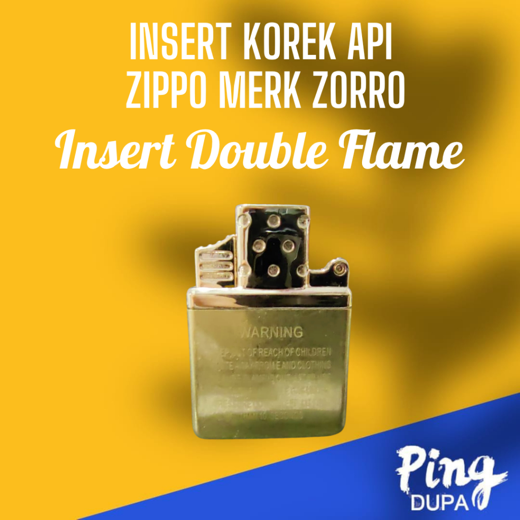 Insert Zippo Merk Zorro Double Flame Gold