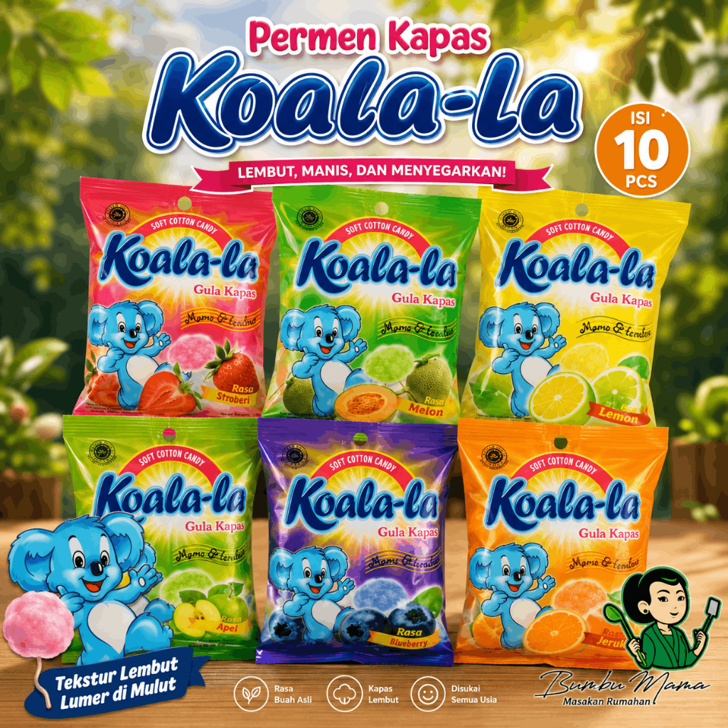 Permen Kapas / Permen Gula Kapas / Permen Koala-La isi 10pcs / Halal