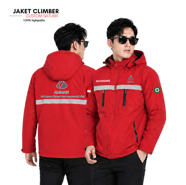 Jaket PT Custom Perusahaan Tambang AMMAN  MINERAL AMNT Safety Proyek