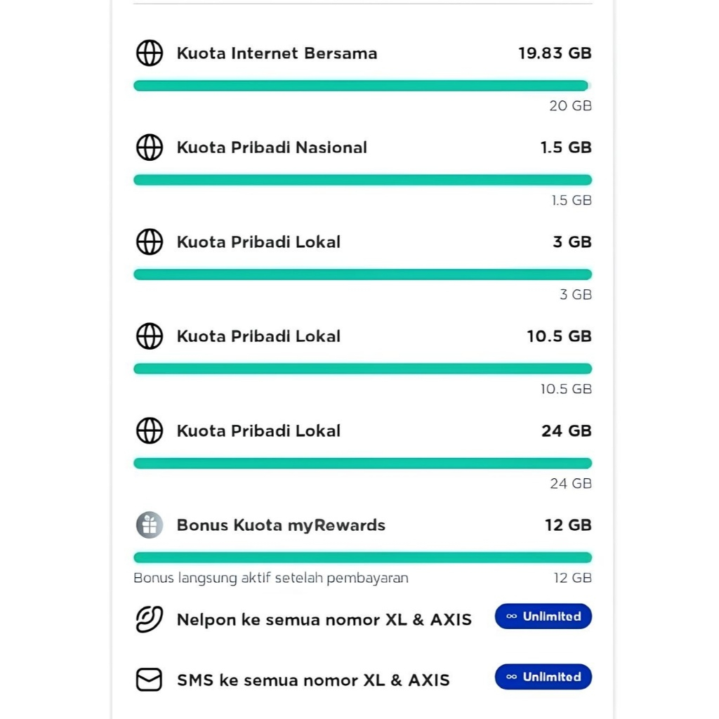 PAKET DATA INTERNET ISI ULANG XL AXIS LIVE ON | AKRAB XL KUBER 20GB | AKRAB EXTRA| 33GB - 71GB