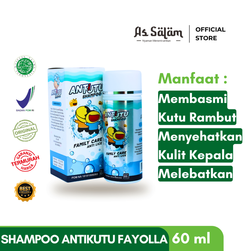 Shampoo Anti Kutu Anak Shampo Anti Ketombe Fayolla Melebatkan Rambut  ,Menguatkan Akar Rambut -60 ml