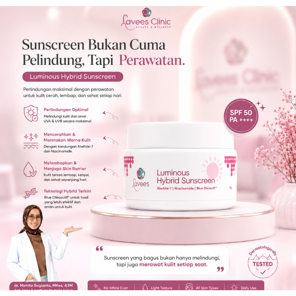 Hybrid Sunscreen - Lavees Hybrid Sunscreen SPF 50 PA ++++