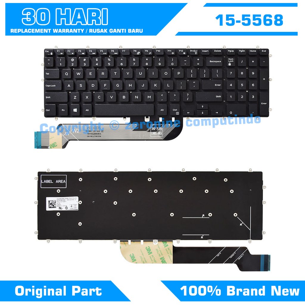 Keyboard Dell Inspiron G3 15 3579 3779 G5 15 5587 G7 15 7588 No Backlit