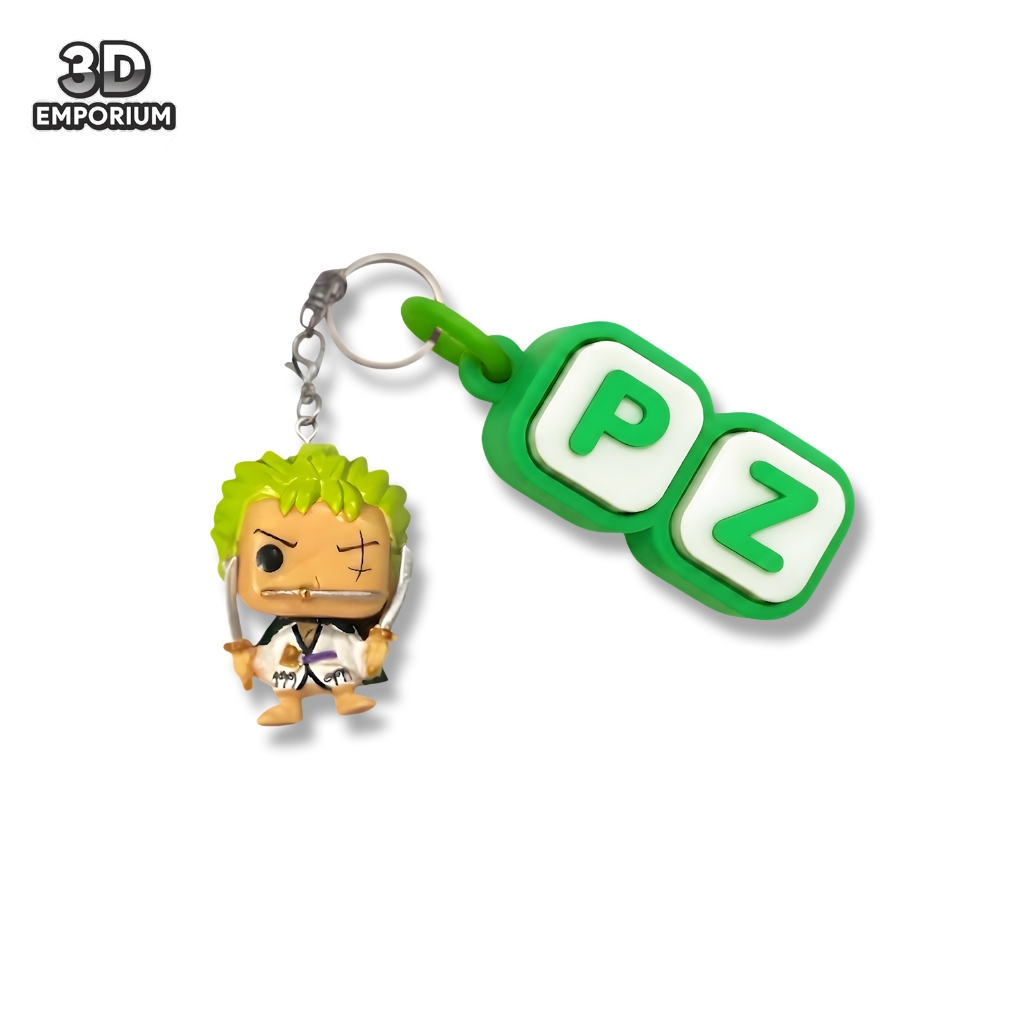 [3D Emporium] Keychain Clicker Keayboard Custome Nama Pendekar Bajak Laut Rambut Hijau