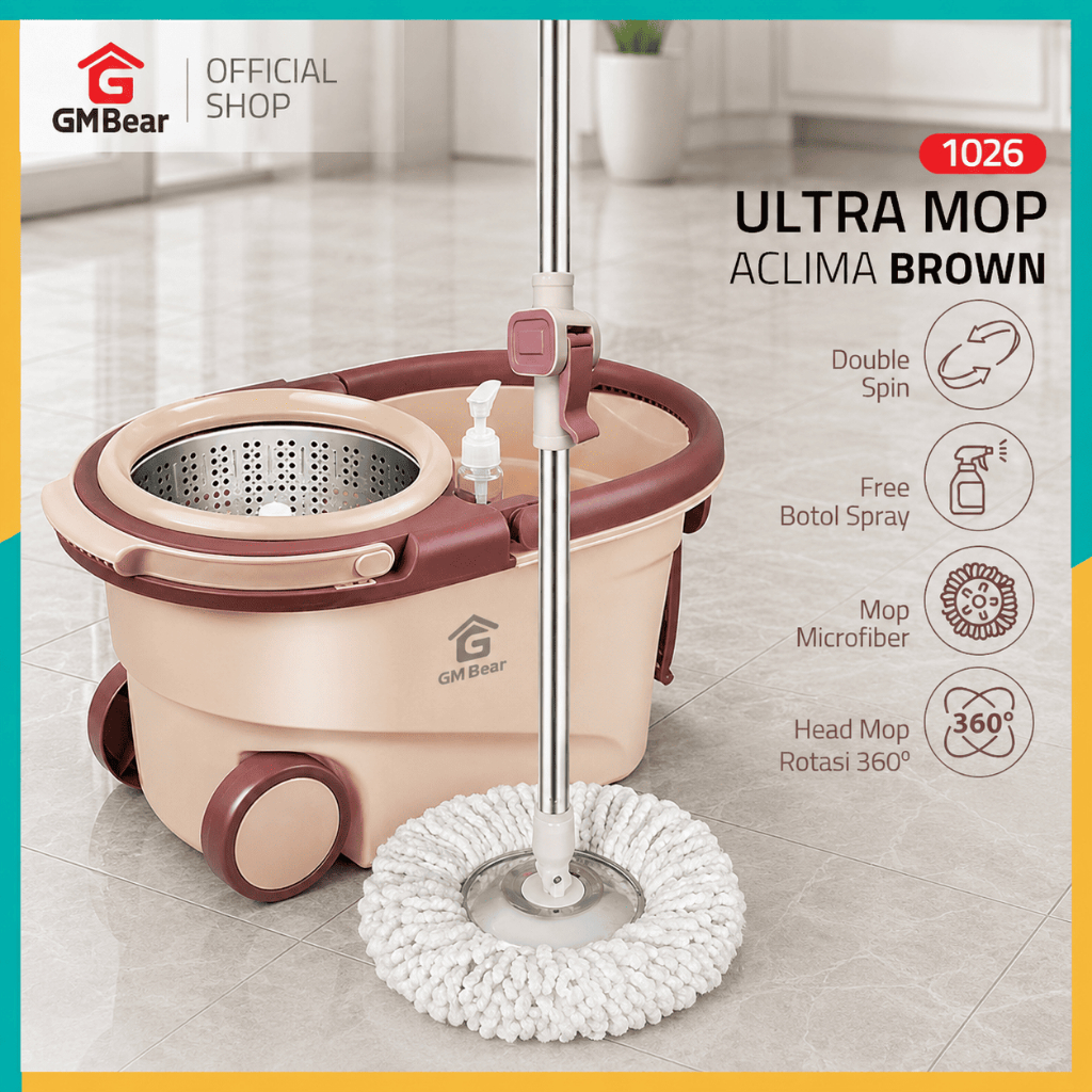 GM Bear Alat Pel Lantai Otomatis 1026 AF -  Ultra Mop Aclima Kain Pel Lantai Super Mop