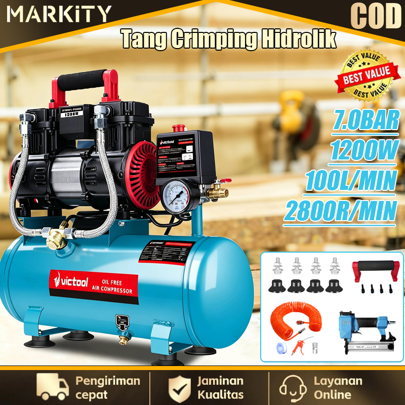 MARKITY Kompresor Mini Listrik 100L/min Oilless Air Compressor Silent Kompresor Angin Mini Listrik