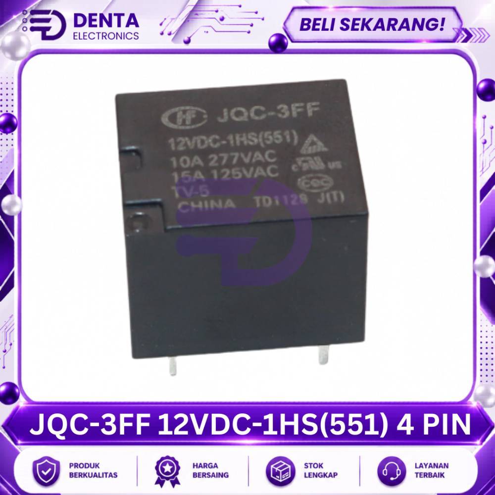 JQC-3FF 12VDC-1HS(551) 4 PIN - Komponen Elektronik