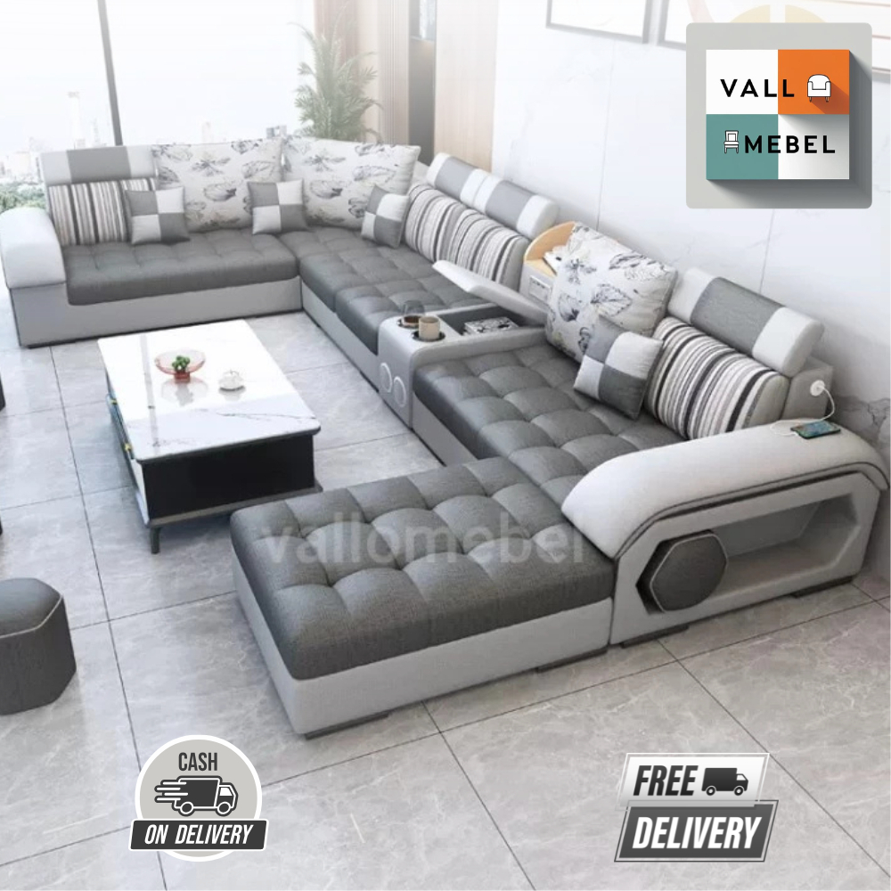 Sofa Minimalis Ruang Tamu Leter U Kursi Ruang Keluarga