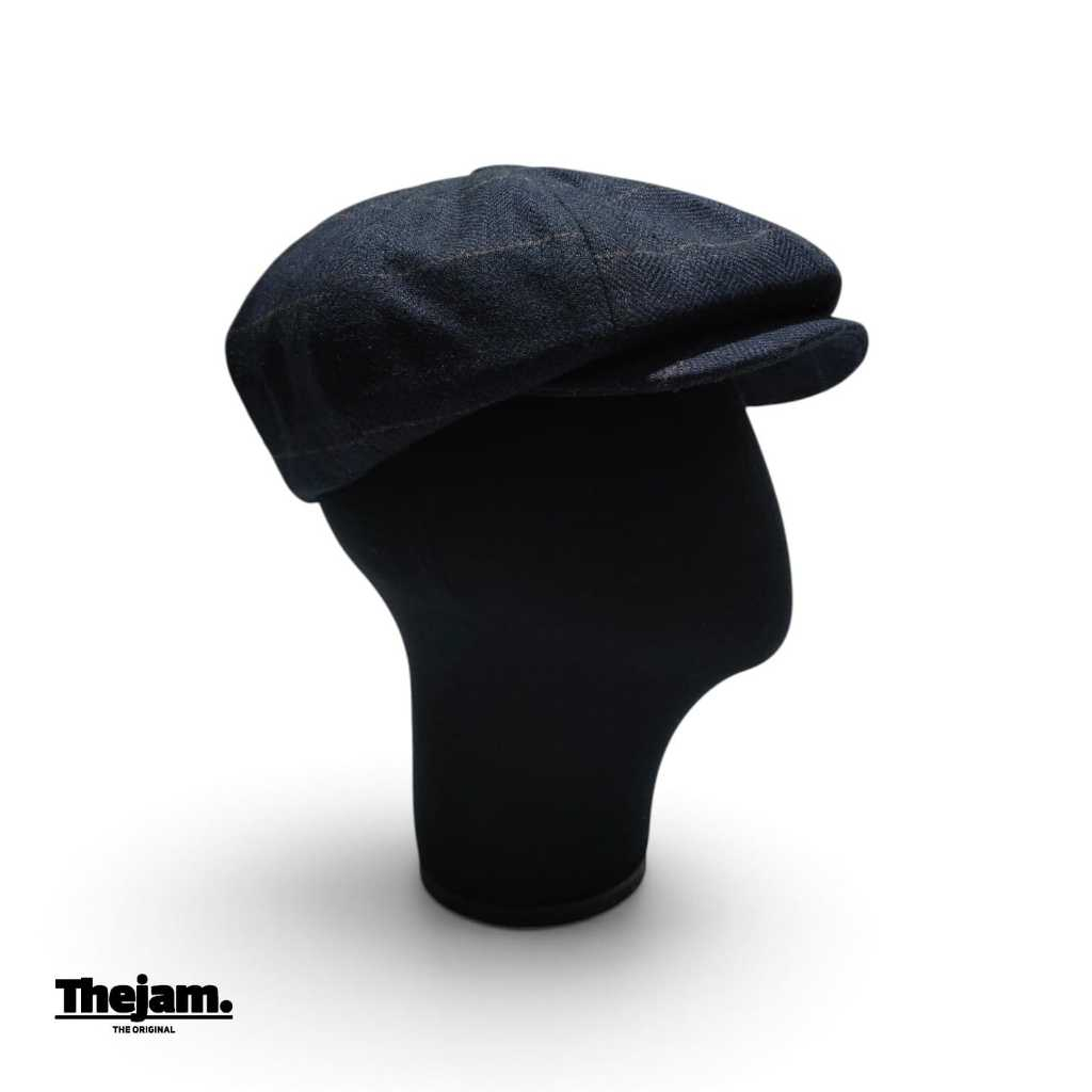 Thejam. Newsboy cap wool herringbone tartan | Topi Newsboy