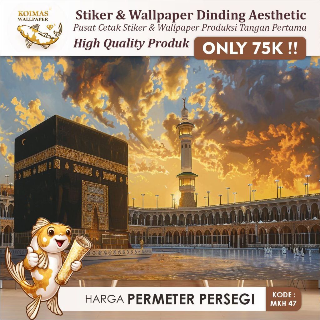 Wallpaper Dinding Ka'bah Wallpaper Mekkah Ka'bah Untuk Ruang Tamu Kantor Stiker Dinding Dekorasi Ka'