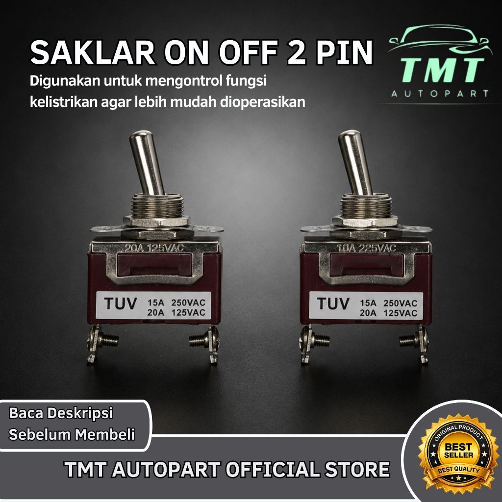Saklar 2 Pin / Saklar 2 Kaki / Switch On Off Besi 2 Pin