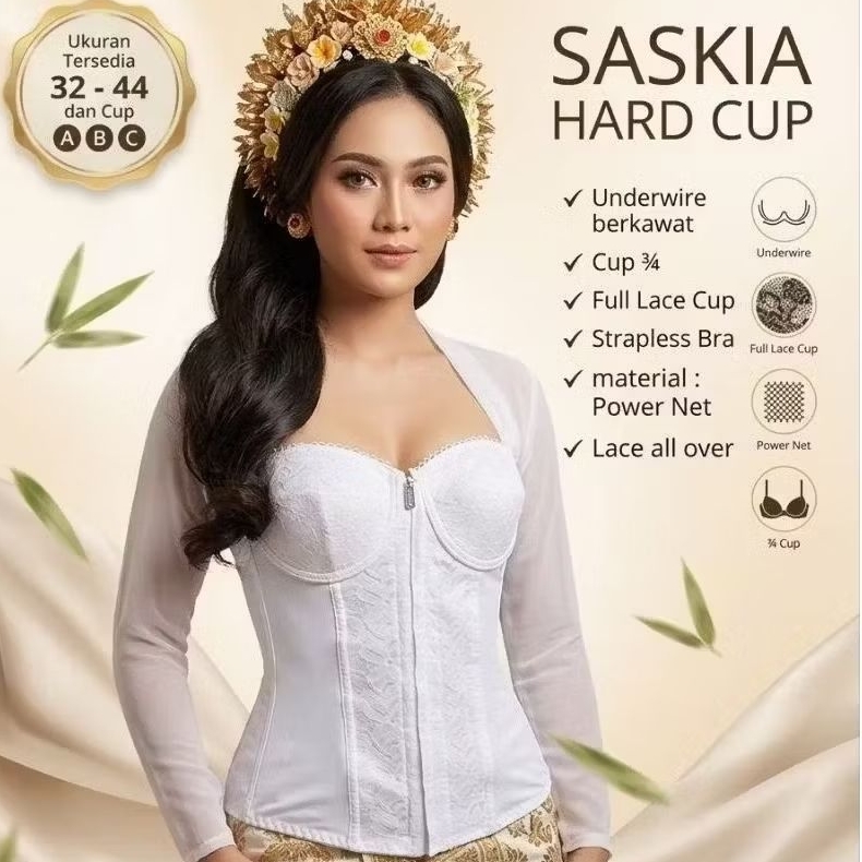 FIORI Longtorso SASKIA HARDCUP White | Korset Longtorso Fiori | Long Torso Bali
