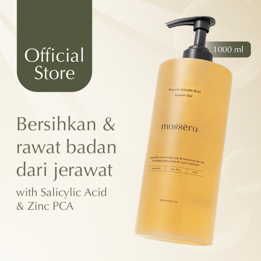 MOSSÈRU Shower Gel for Acne Care with Propolis Salicylic Acid | Sabun Mandi Jerawat | Jerawat Punggu