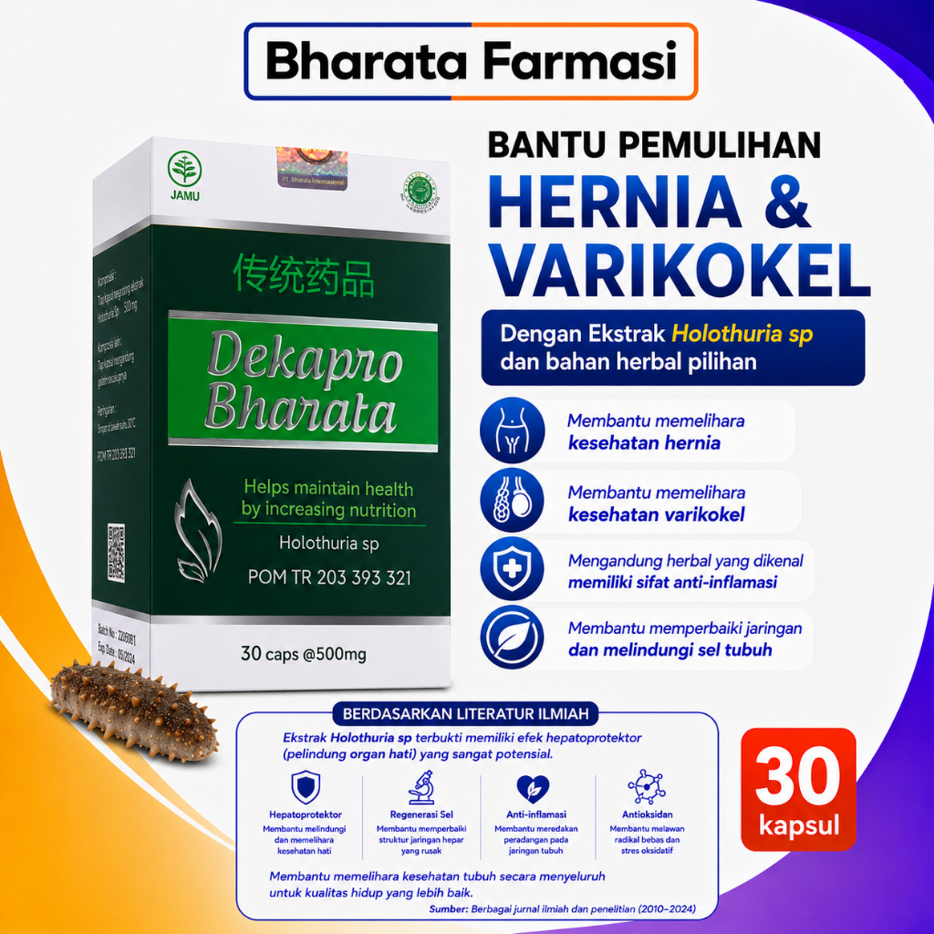 Obat Herbal Prostat Hernia Varikokel Turun Berok DEKAPRO Bharata Asli Bergaransi Isi 30 Kapsul Bpom 