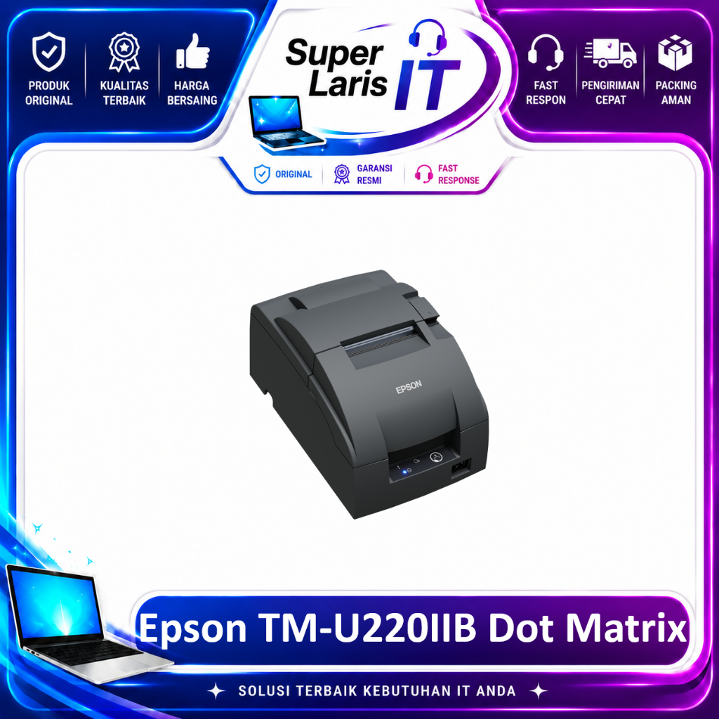 Epson TM-U220IIB 422 / 432 Printer Kasir Original | POS Receipt Printer USB / LAN Auto Cutter | Dot 