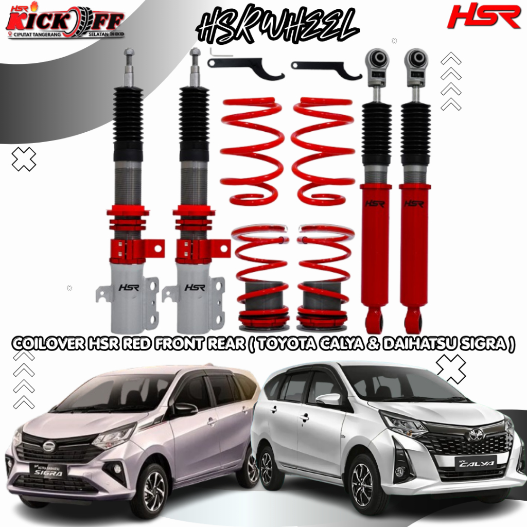COILOVER HSR RED FRONT REAR TOYOTA CALYA & DAIHATSU SIGRA
