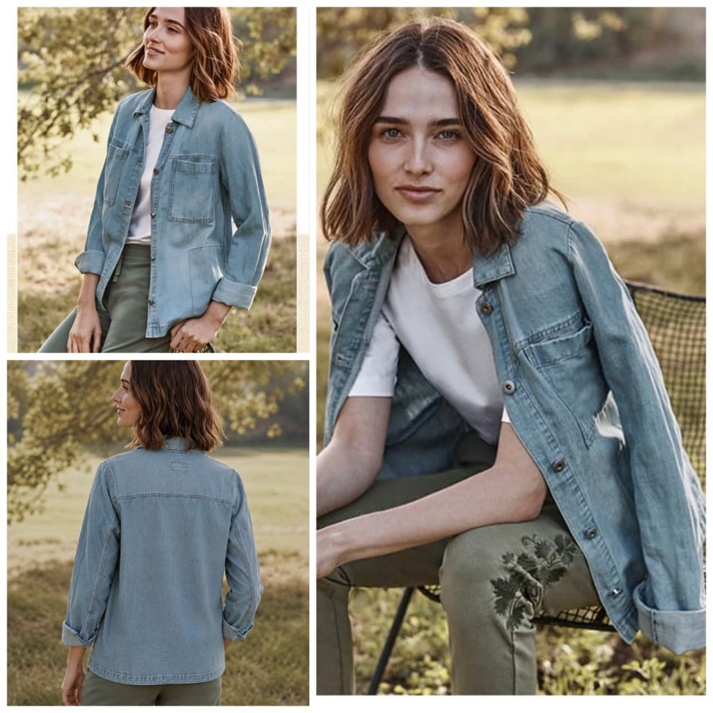 Jacket J.Jill Painter's Jacket in Light Wash Jackets