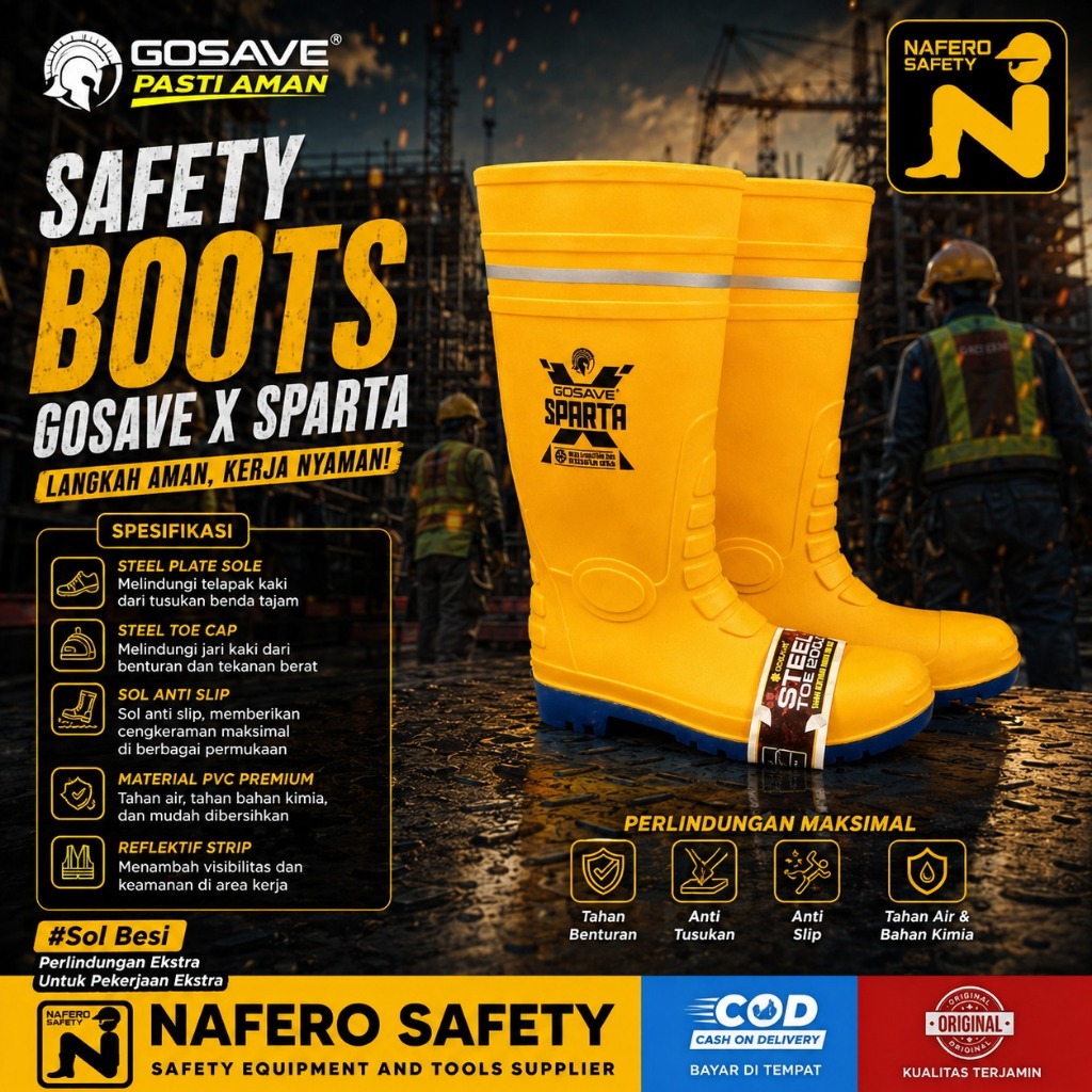 Sepatu Proyek Safety Boots Sparta-X Yellow GOSAVE