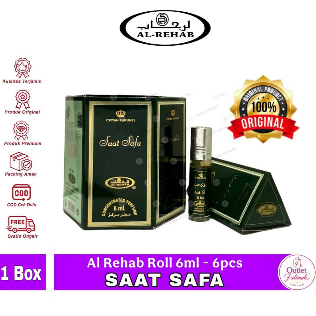 Parfum Al Rehab 6ml Aroma Saat Safa 1Box isi 6pc | Minyak wangi non alkohol al ehab original | parfu