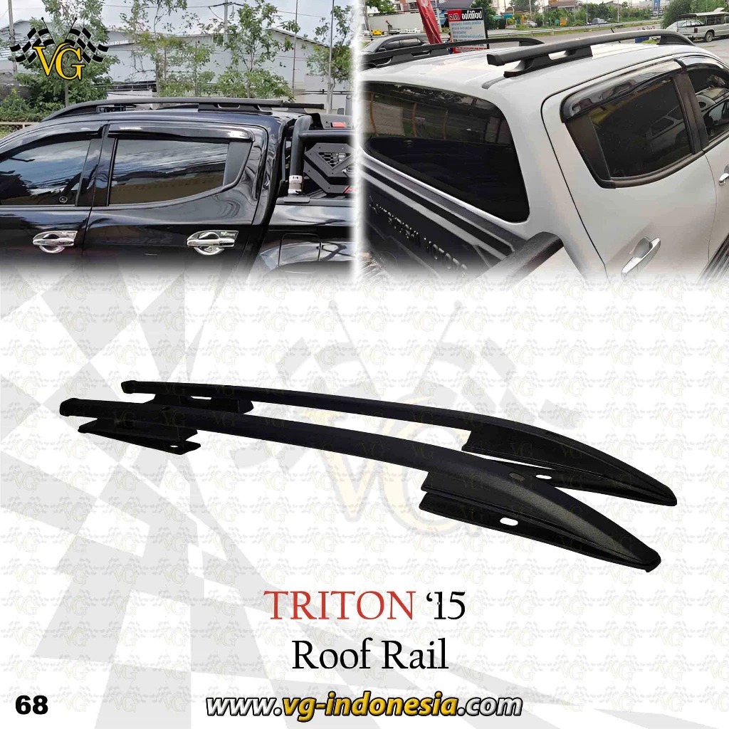 ROOFRAIL TRITON 2015 - 2023 ROOF RAIL BLACK & SILVER IMPORT QUALITY
