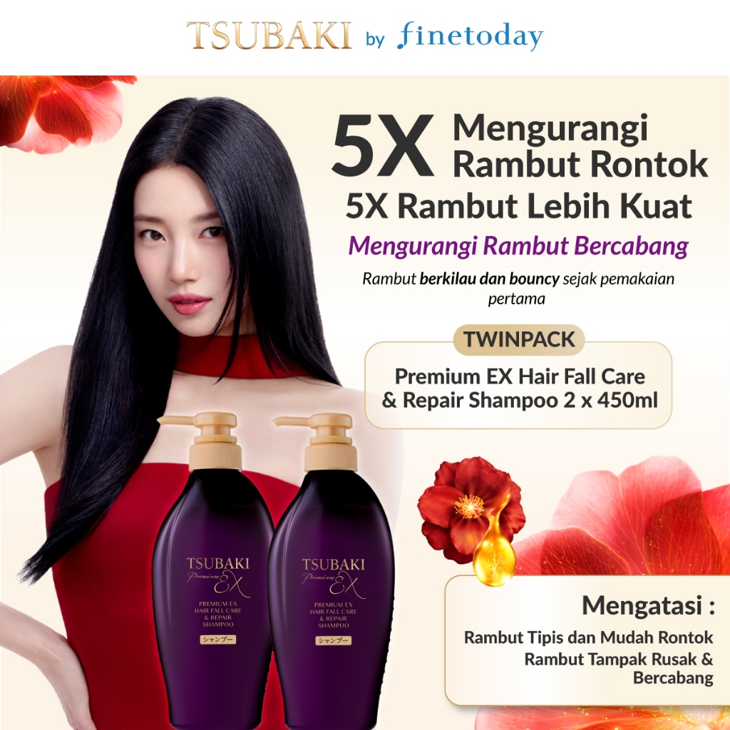 [TWINPACK] TSUBAKI Premium EX Hair Fall Care & Repair Shampoo 450ml